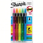 SHARPIE RETRACTABLE HIGHLIGHTER MULTICOLORED 5CT