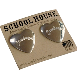 COWBOYS PEWTER HEART STUDS