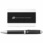 OSU ROLLINGBALL CARBON FIBER PEN/CARDHOLDER SET