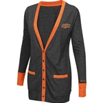 GREY WITH ORANGE TRIM CARDIGAN