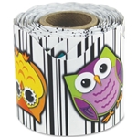 Carson Colorful Owls Scalloped Border