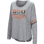 GREY TRI BLEND SPLIT BACK TEE COWBOYS