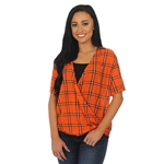 COTTON PLAID ASYMMETRICAL WRAP