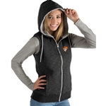 HEATHER BLACK HOODED FULL ZIP VEST