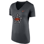 NIKE ANTHRACITE SHORT SLEEVE DRI FIT V NECK TEE