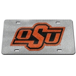 OSU SILVER GLITTER LICENSE PLATE