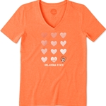 LIFE IS GOOD ORANGE SHORT SLEEVE COOL VEE