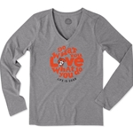 LIFE IS GOOD GREY LONG SLEEVE COOL VEE