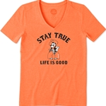 LIFE IS GOOD ORANGE SHORT SLEEVE COOL VEE
