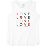 LIFE IS GOOD WHITE MUSCLE TEE