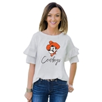GAMEDAY COUTURE WHITE RUFFLED UP TEE