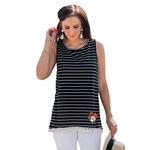 GAMEDAY COUTURE BLACK/WHT STRIPE TASSEL TANK