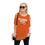 GAMEDAY COUTURE ORANGE COLD SHOULDER TOP