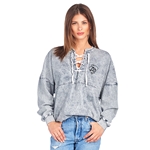 BLACK MINERAL WASH LACE UP JERSEY