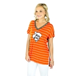 GAMEDAY COUTURE ON THE LINE PIN STRIPE V NECK