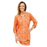 GAMEDAY COUTURE BEST DRESSED ORANGE PLAID TUNIC