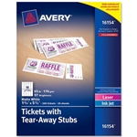 Avery Tear-Away Stubs Printable Tickets