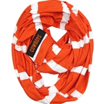 ORANGE AND WHITE STRIPE INFINITY SCARF
