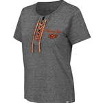 GREY ASTI LACE UP SHORT SLEEVE SHIRT