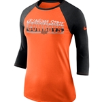 NIKE ORANGE/BLACK 3/4 RAGLAN SLEEVE