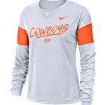NIKE WHITE COLLEGE BREATHE LONG SLEEVE TEE