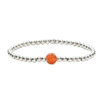 RUSTIC CUFF MINI IRELAND SILVER WITH ORANGE