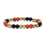RUSTIC CUFF ARLENE ORANGE/BLACK - GOLD
