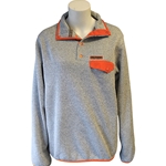 GREY HEATHER SWEATER SNAP JACKET