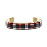 RUSTIC CUFF ART DECO .5 OSU TARTAN PLAID - GOLD