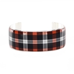 RUSTIC CUFF ART DECO 1.0 OSU TARTAN PLAID - SILVER