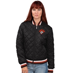 BLACK GOAL LINE QUILTED BOMBER