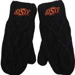 BLACK CABLE STITCH MITTEN