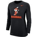 NIKE WOMEN'S BASEBALL LONG SLEEVE DRI FIT TEE