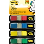 POST-IT FLAGS - 4 DISPENSERS, PRIMARY COLORS