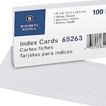 INDEX CARDS - 5X8, RULED