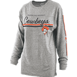 GREY LONG SLEEVE COWBOYS PETE HEAD TEE