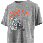 GREY CROP WITH CHEETAH HELMET