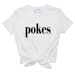 WHITE TIE FRONT POKES TEE
