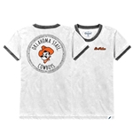 WHITE/BLACK TRIM BURNOUT RINGER TEE
