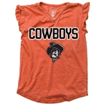GIRLS BURN OUT RUFFLE TEE