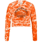 USCAPE ORANGE TYE DYE LONG SLEEVE VOYAGER CROP