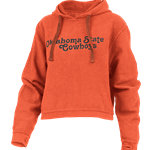 CYPRUS ORANGE CORD CROPPED HOODIE