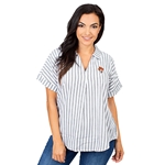 BLACK/WHITE STRIPED DOLMAN TOP