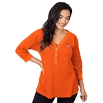 ORANGE WAFFLE HENLEY TOP