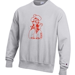 REVERSE WEAVE POKES FLEECE CREW
