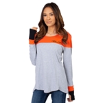 ORANGE/GREY COLORBLOCK TOP
