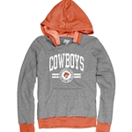 GREY W/ ORANGE DISTRESSED HOODIE