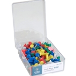 PUSH PINS - ASSORTED COLORS, BOX OF 100