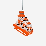 OKLAHOMA STATE SNOWMAN SLEDDING ORNAMENT