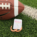 FAN GLAM ORANGE/WHITE HOOP EARRINGS